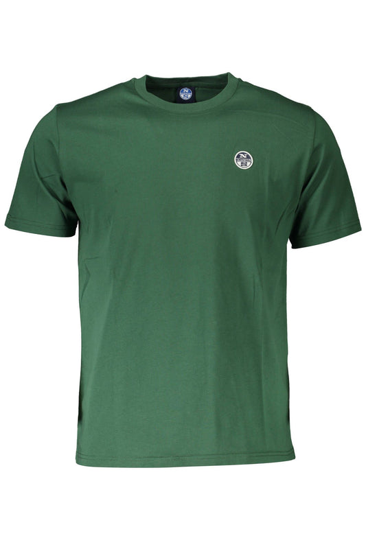 Elegant Green Short-Sleeved Round Neck Tee