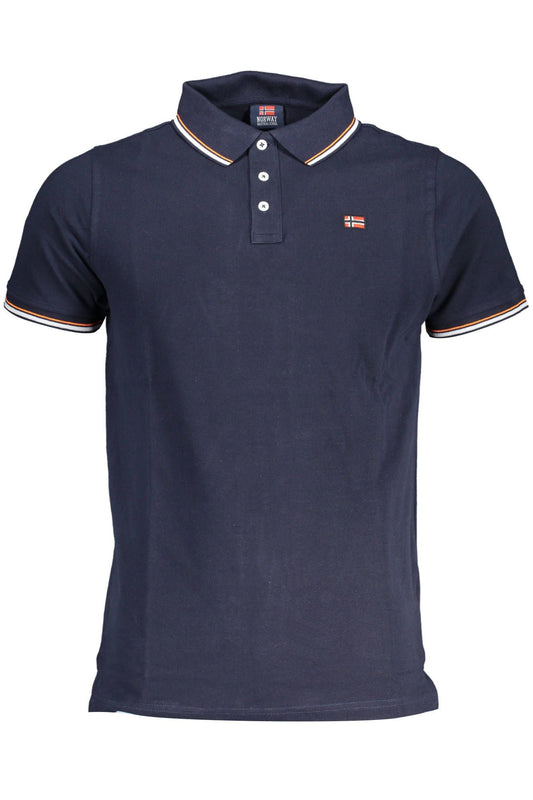 Classic Blue Polo with Contrasting Accents