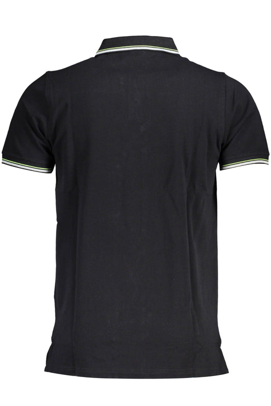 Elegant Short-Sleeved Black Polo with Contrasts