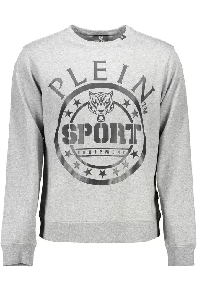 Sleek Gray Long-Sleeved Sweatshirt