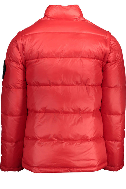 Plein Sport Red Polyamide Jacket with Logo Print