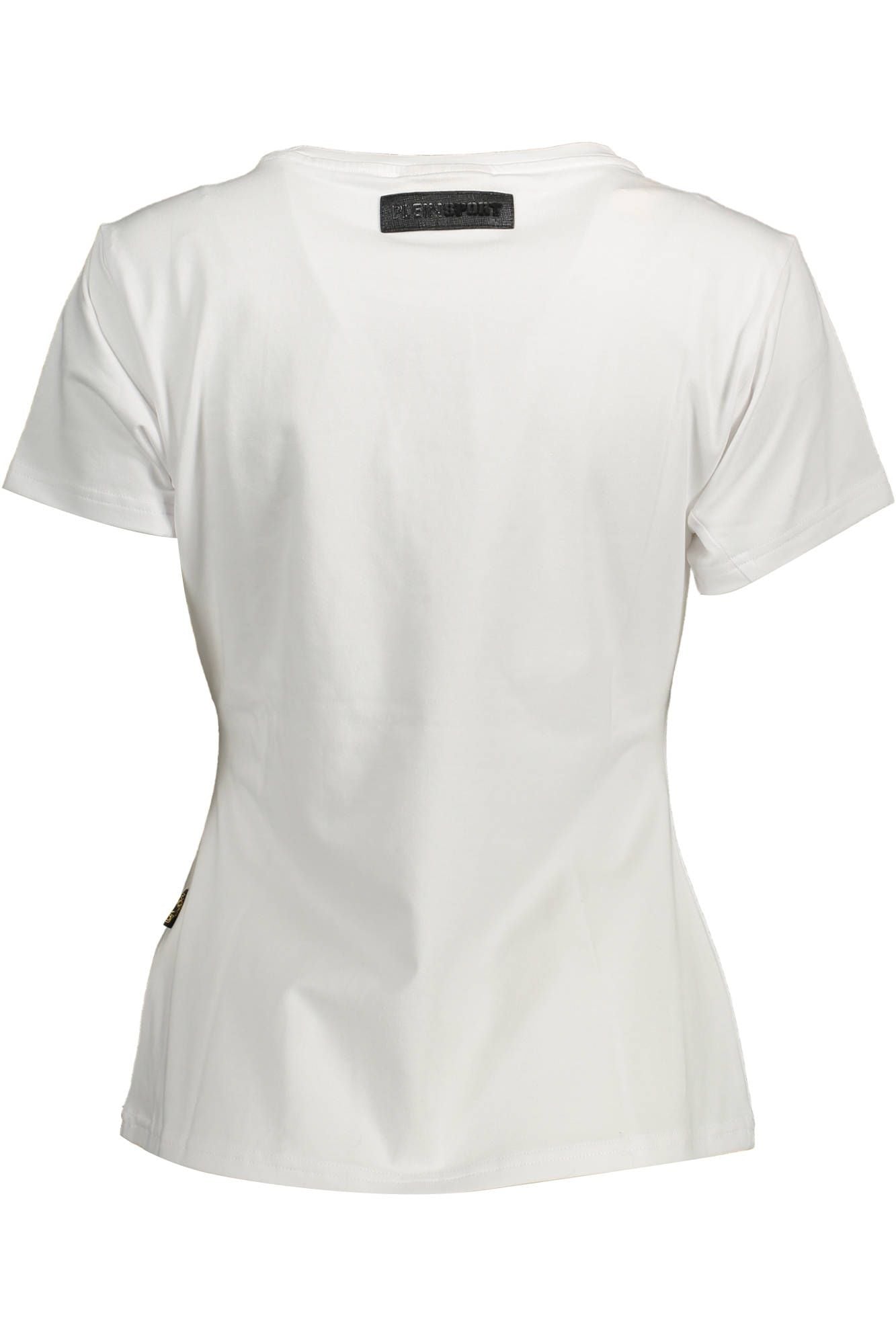 Chic White Cotton Tee with Contrasting Print