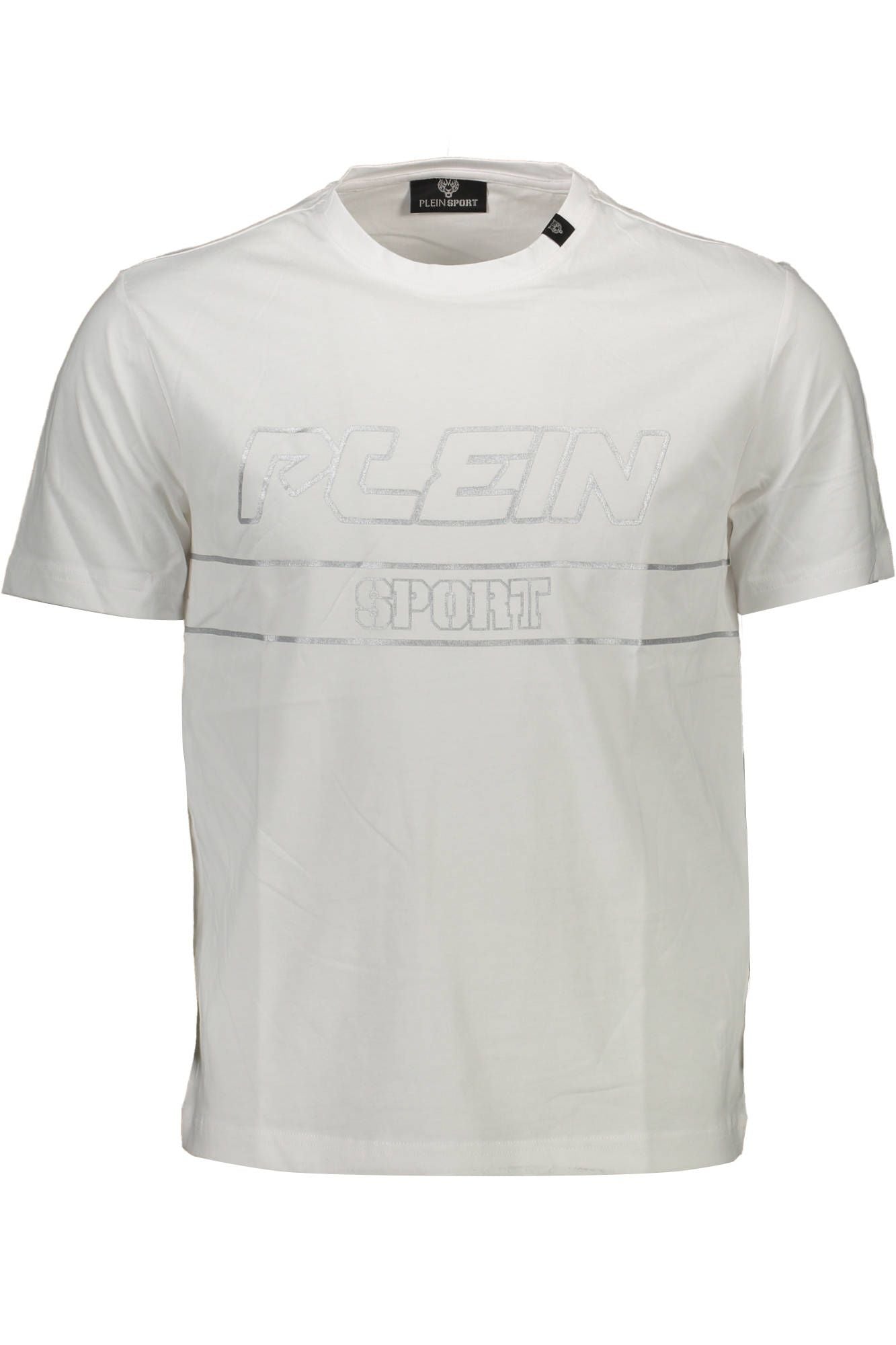 Contrast Detailing White Crew Neck Tee