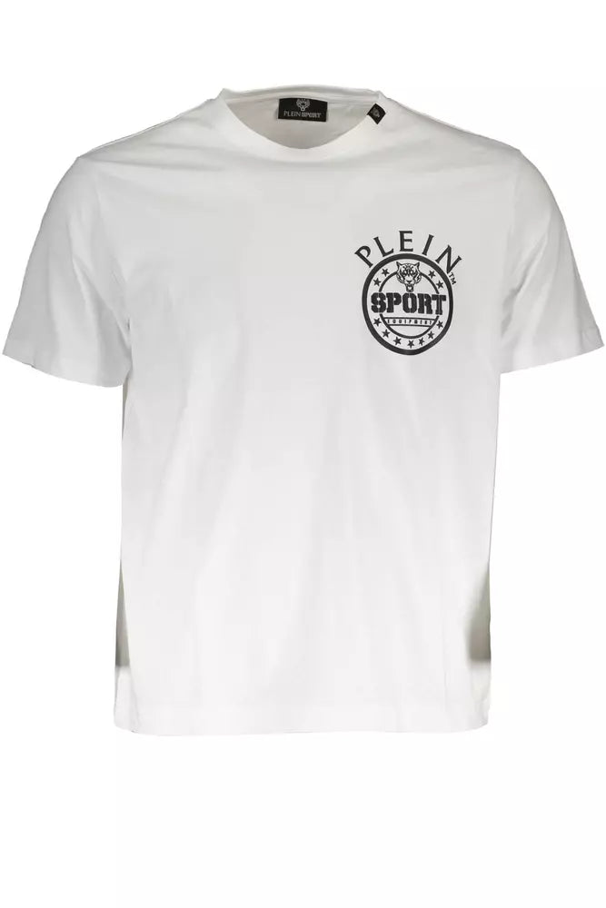 Crisp White Crew Neck Logo Tee