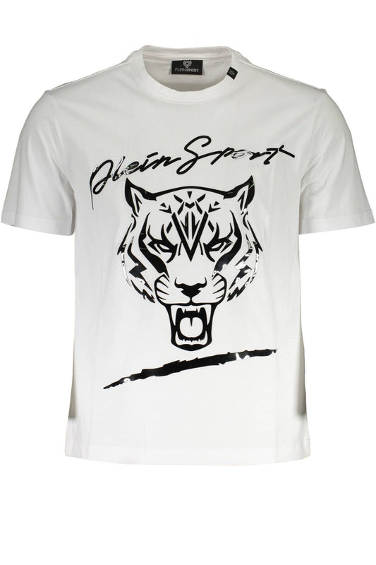 Sleek White Cotton Tee With Bold Print
