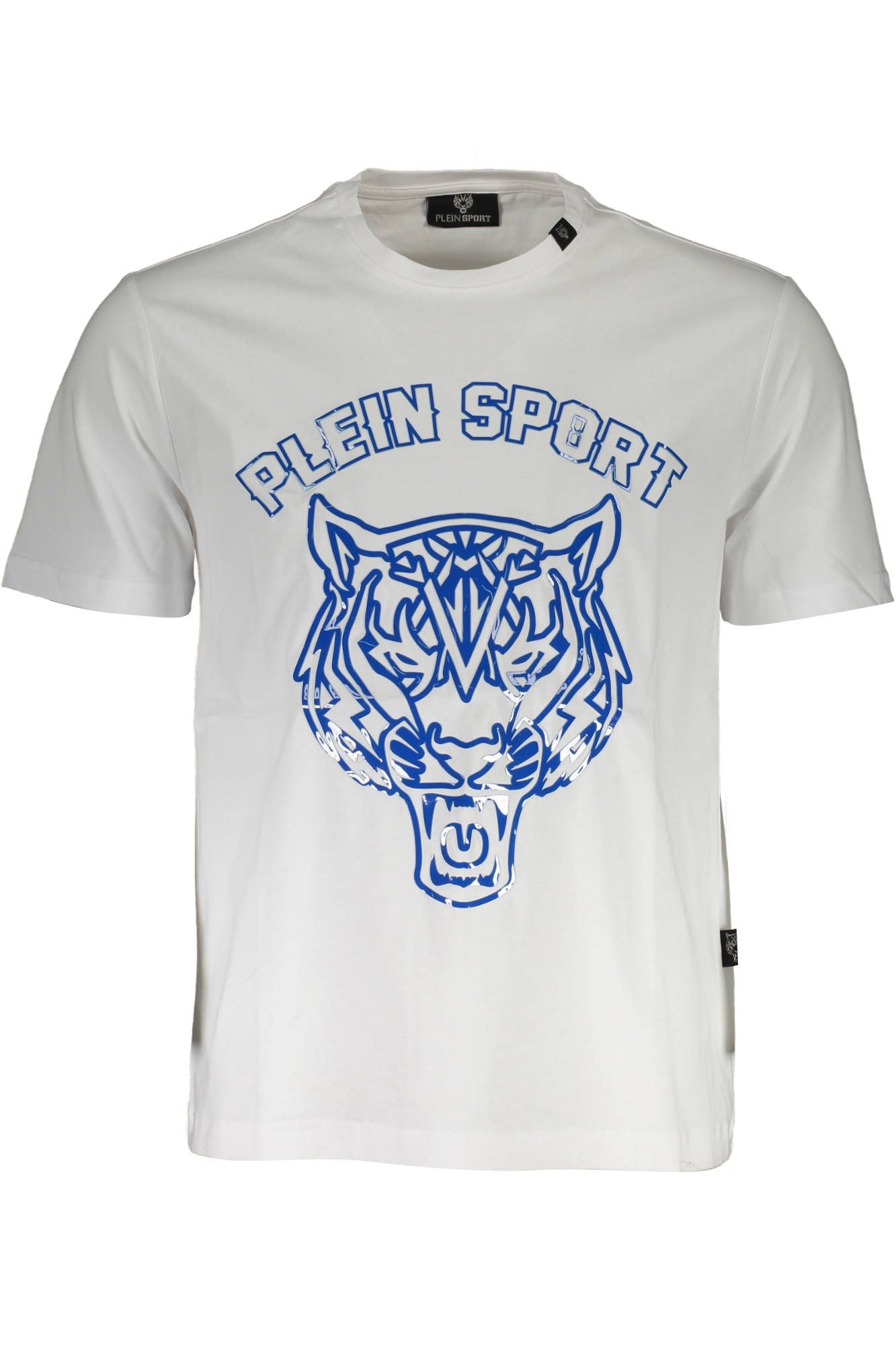 Sleek White Crew Neck Tee with Bold Print