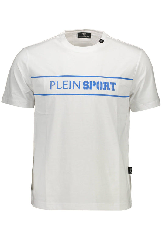 Sleek White Cotton Tee with Bold Prints