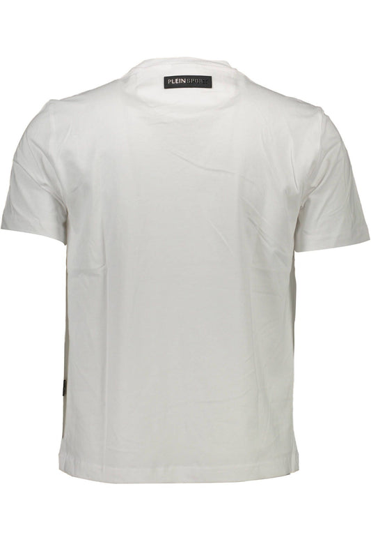 Contrast Detailing White Crew Neck Tee