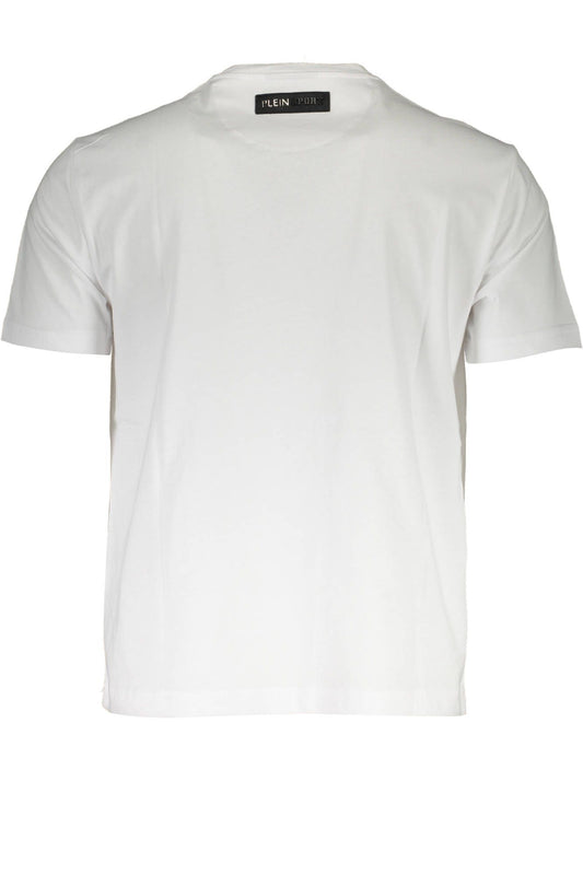 Sleek White Cotton Tee With Bold Print