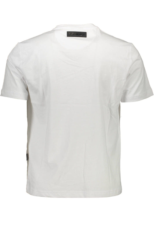Elite White Crew Neck Tee with Contrasting Accents