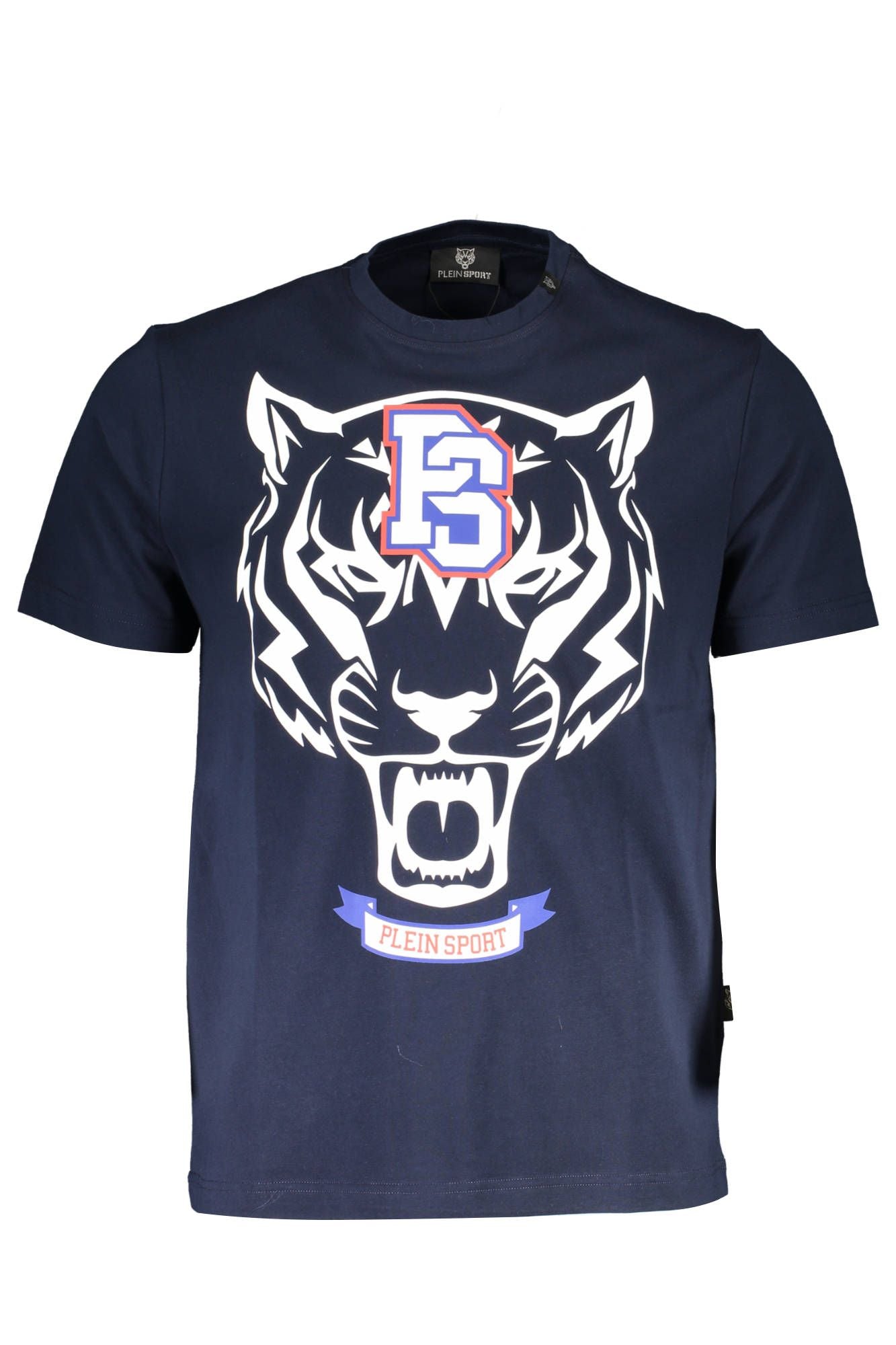 Electric Blue Logo Print Crew Neck Tee
