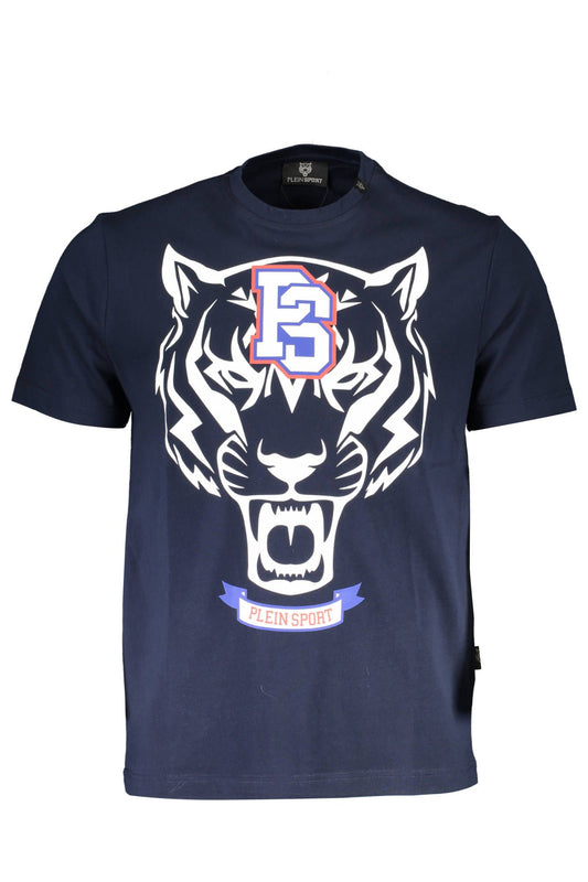 Electric Blue Logo Print Crew Neck Tee