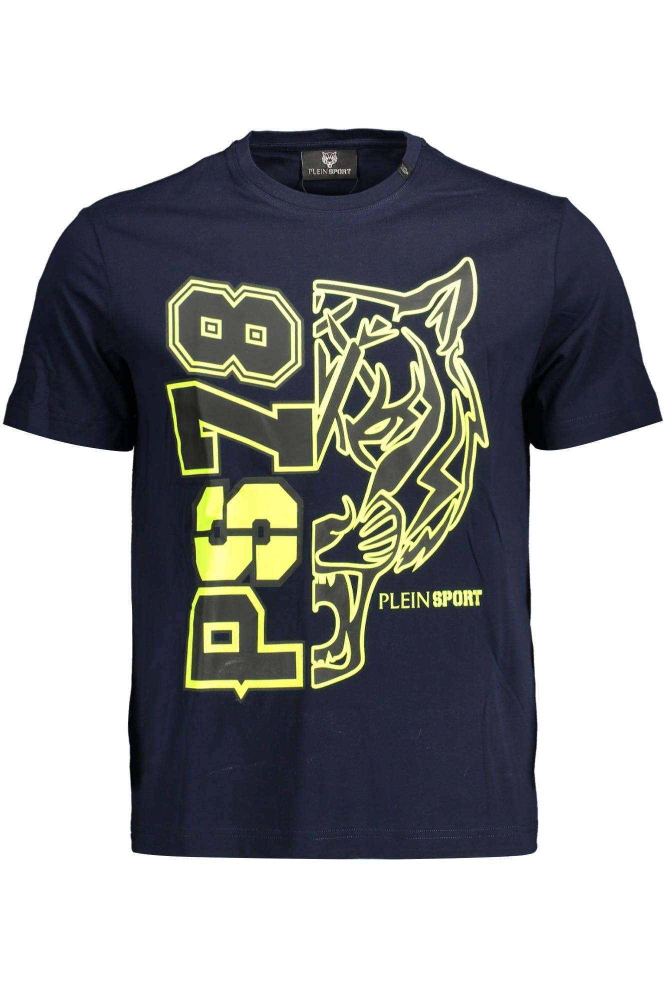 Sleek Blue Printed Crew Neck T-Shirt
