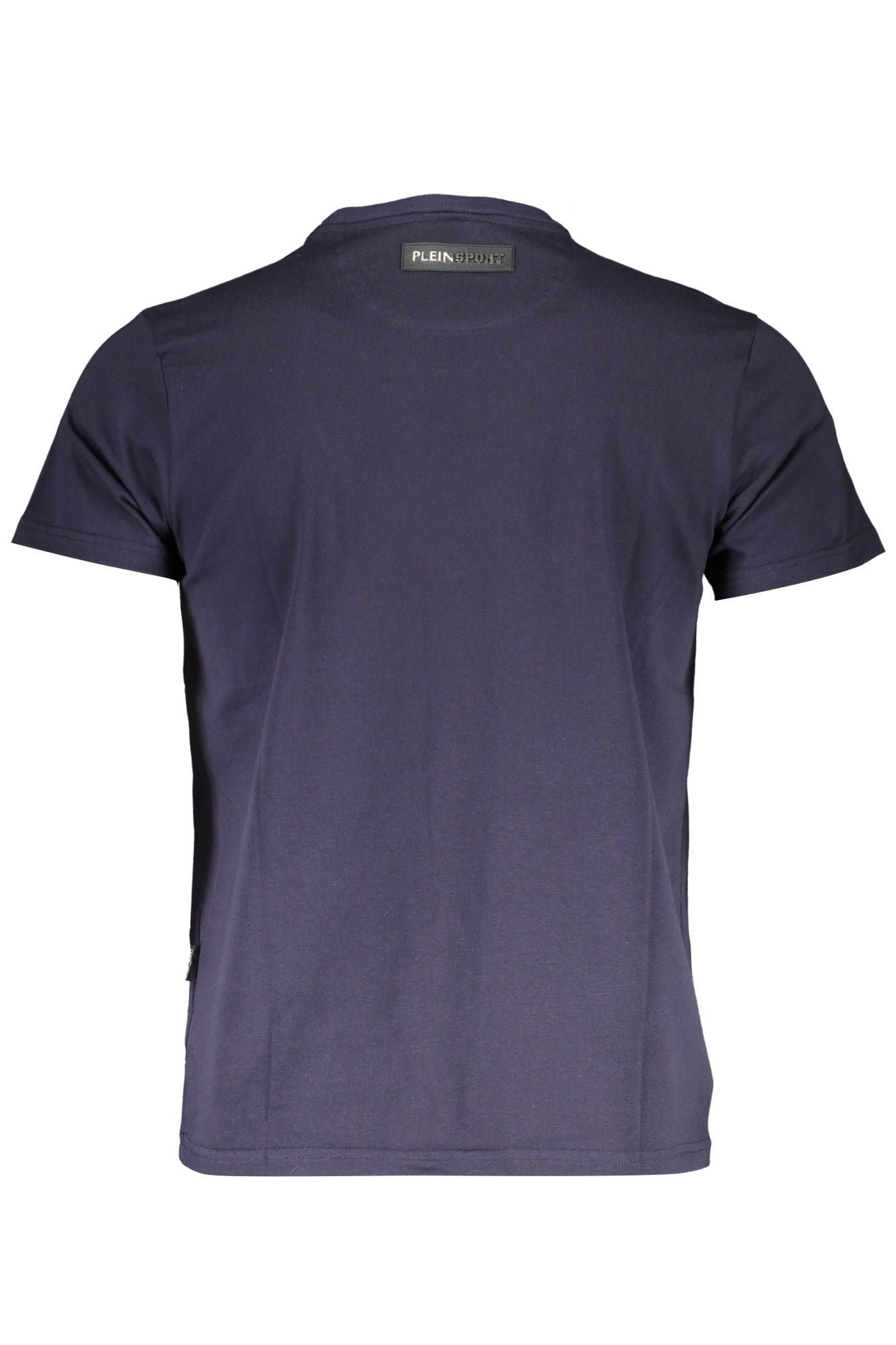 Electric Blue Cotton Crew Neck Tee with Bold Print