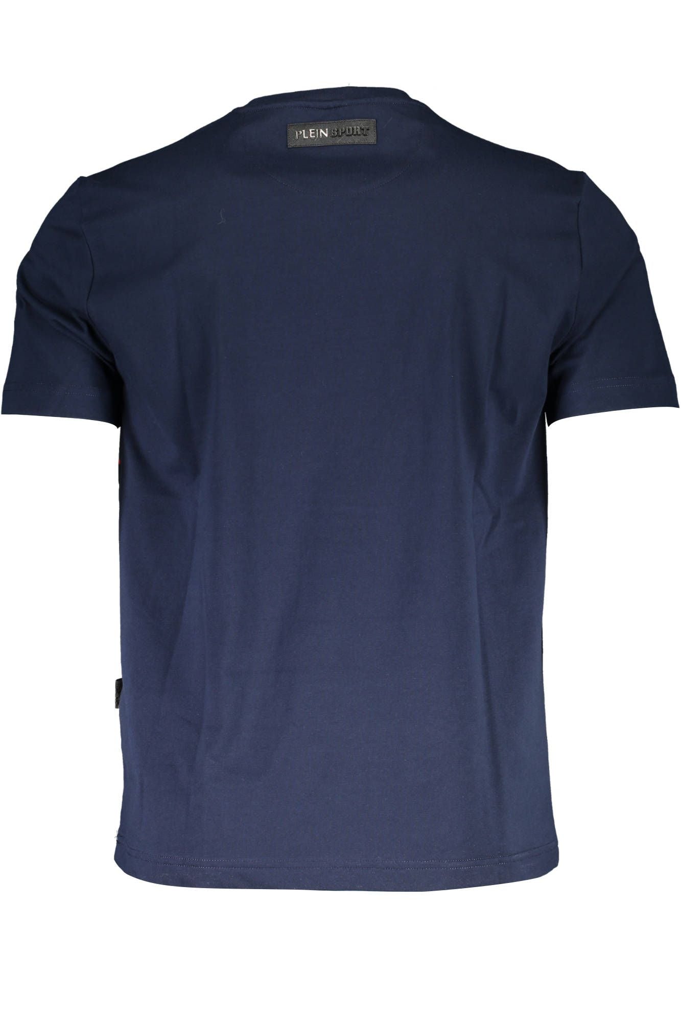 Sleek Blue Crew Neck Printed Tee