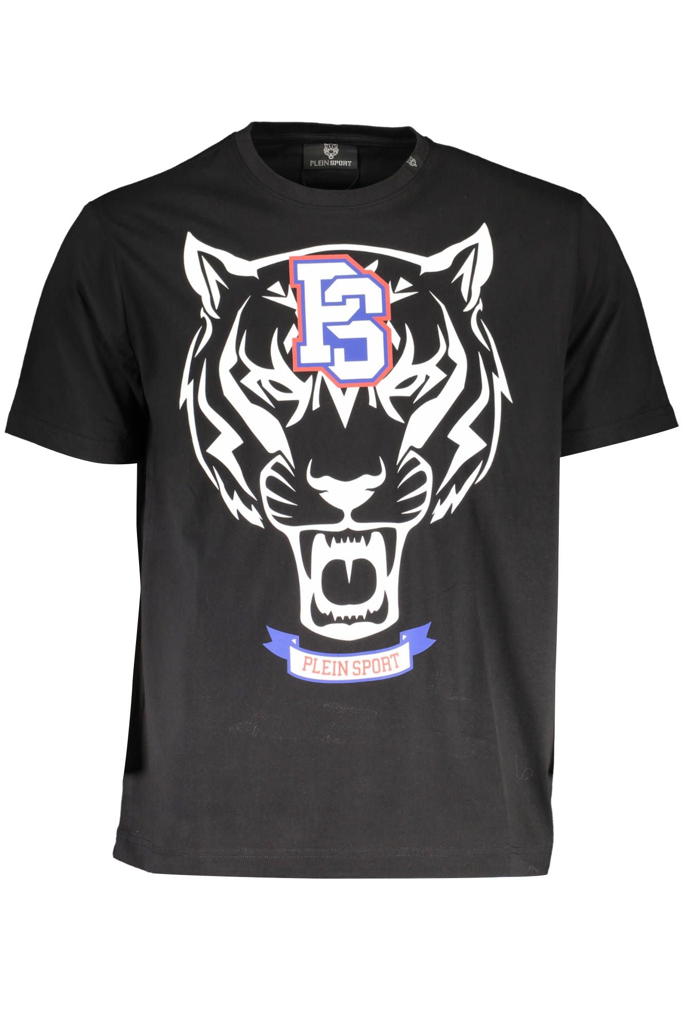 Sleek Black Printed Crew Neck Tee