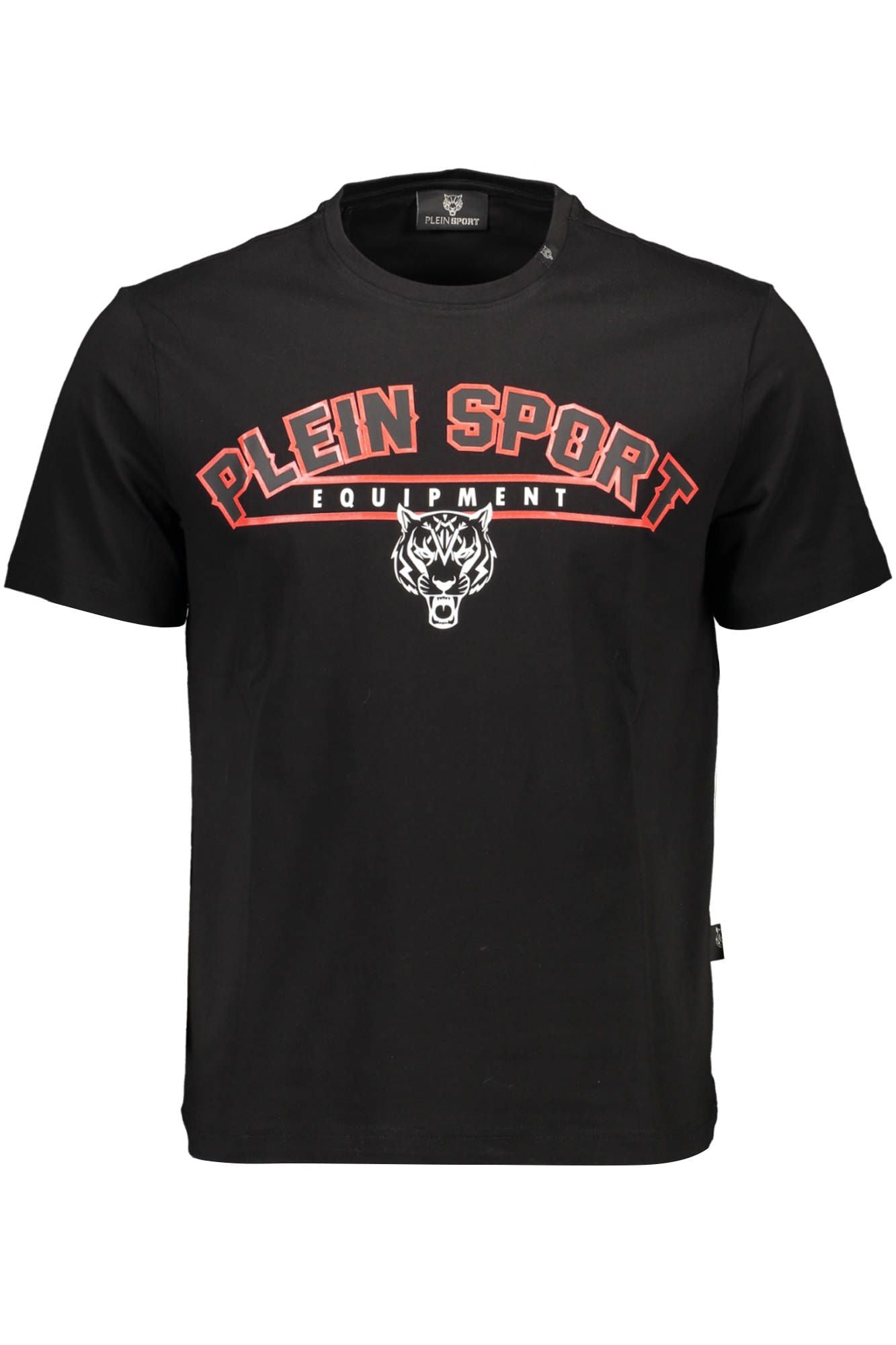 Sleek Black Cotton Tee with Bold Prints