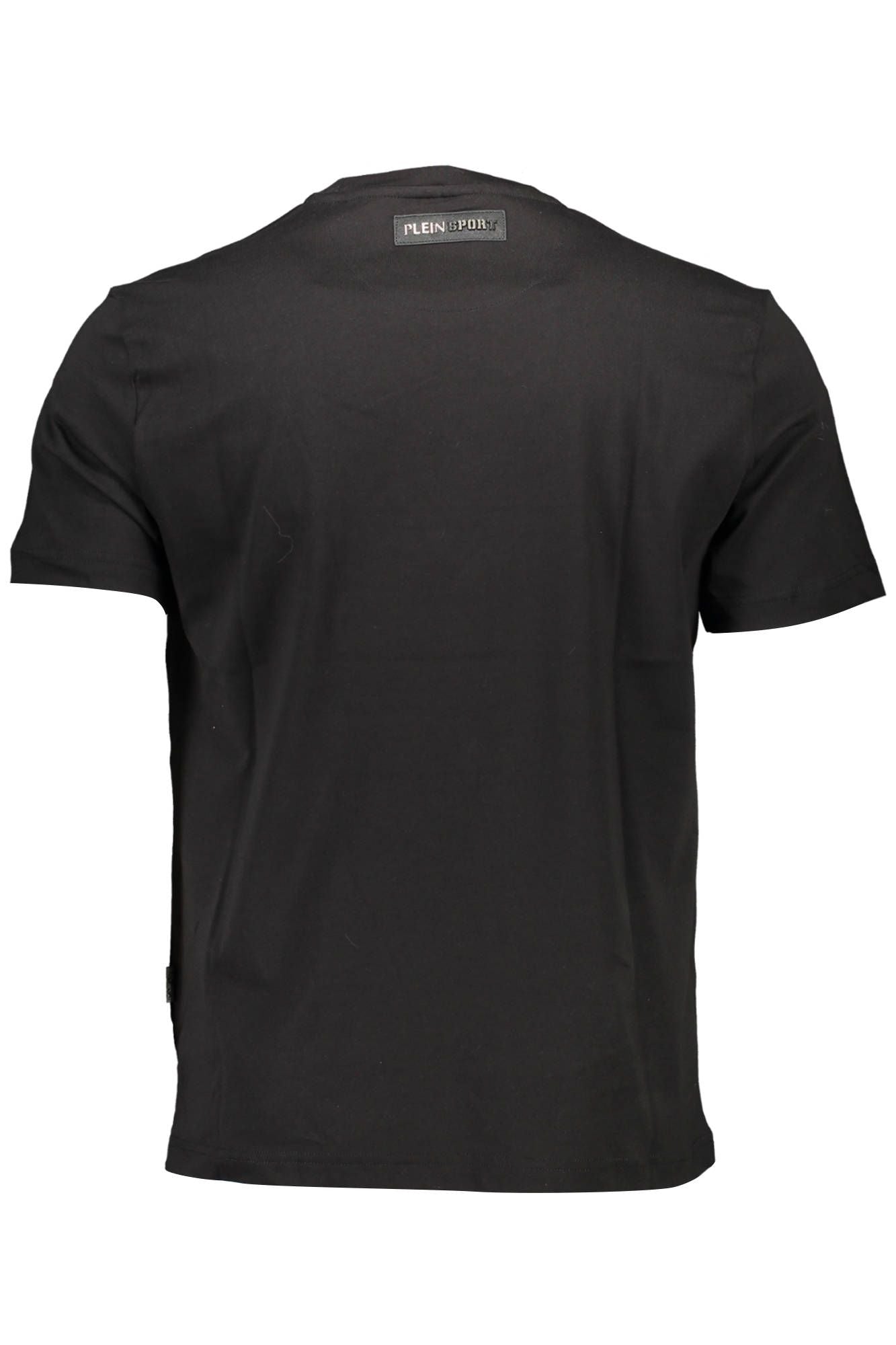 Sleek Black Crew Neck Tee with Bold Accents