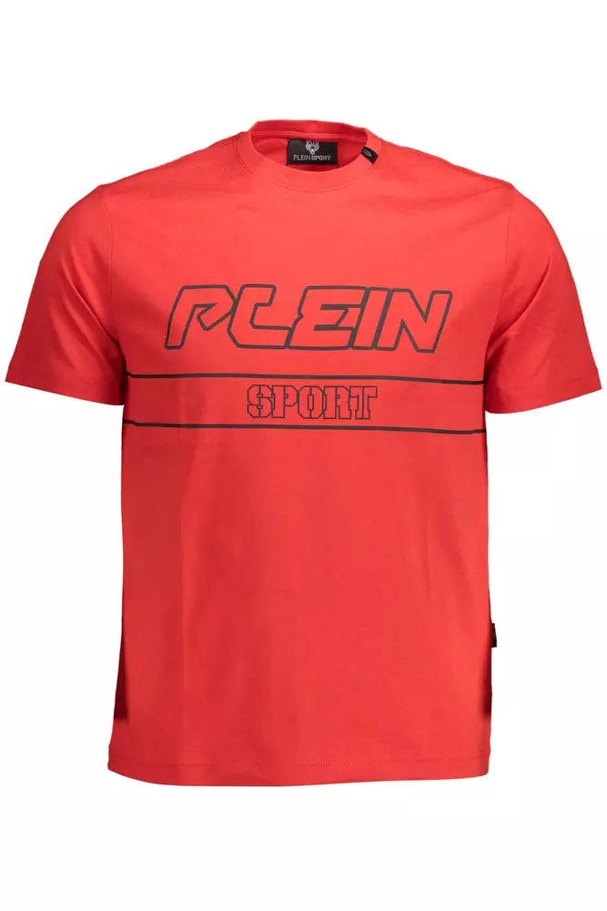 Red Contrast Detail Tee with Logo