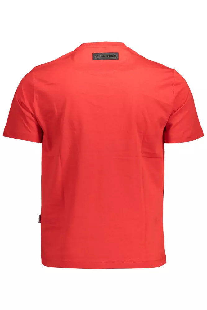 Red Contrast Detail Tee with Logo