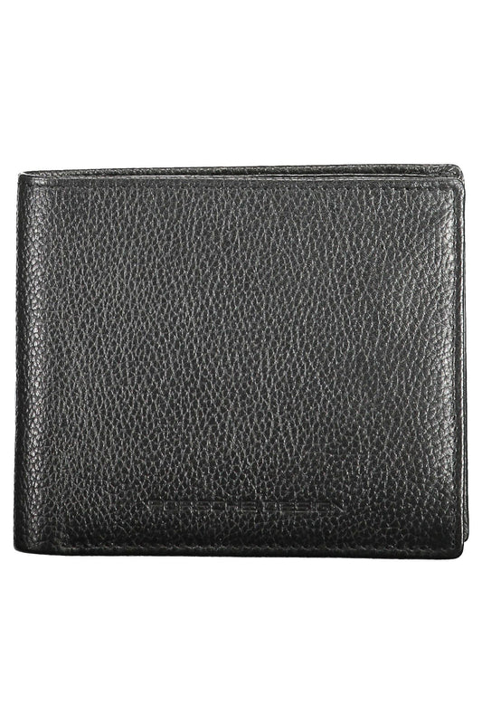 Sleek Black Leather Wallet with RFID Blocker