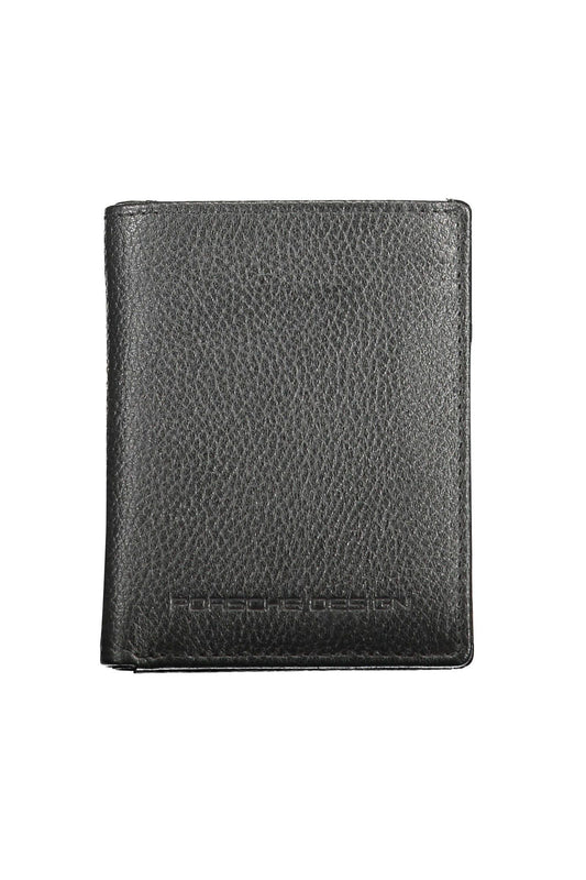 Sleek Black Leather Wallet with RFID Blocker