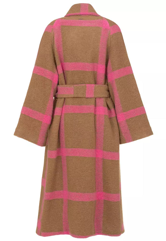 Elegant Wool Blend Coat with Self-Tie Belt