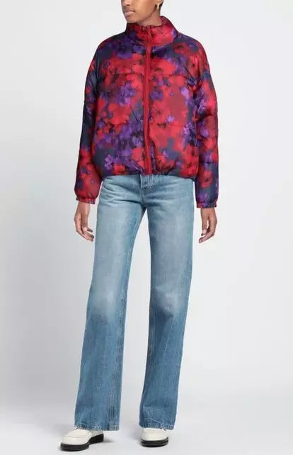 Reversible Floral Red Down Jacket