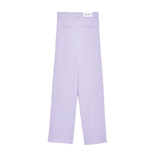 Elegant Purple Crepe Trousers for Women