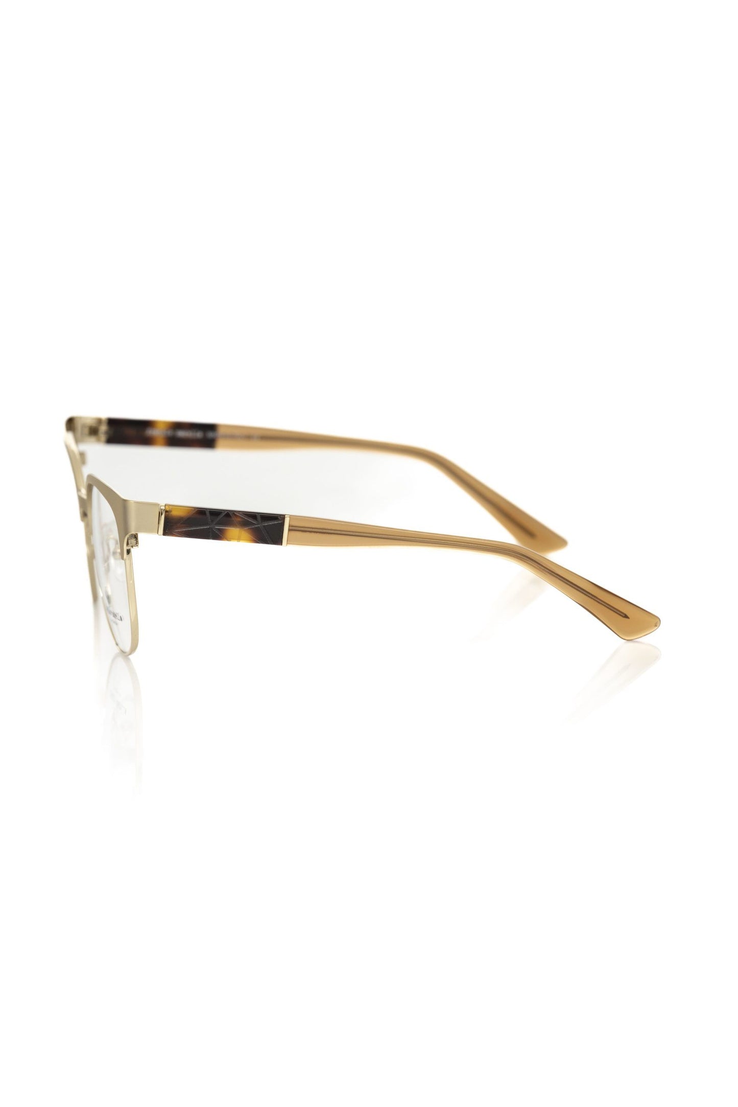 Geometric Gold-Tone Clubmaster Eyeglasses