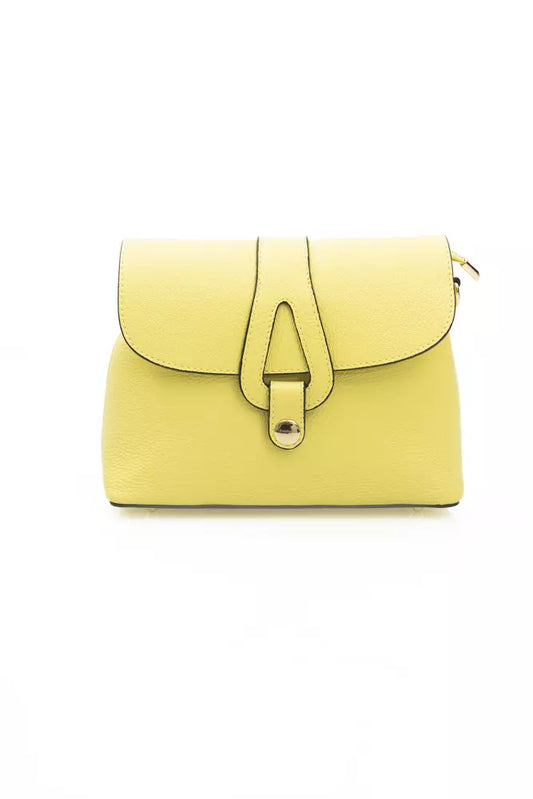 Golden Detail Yellow Leather Shoulder Bag
