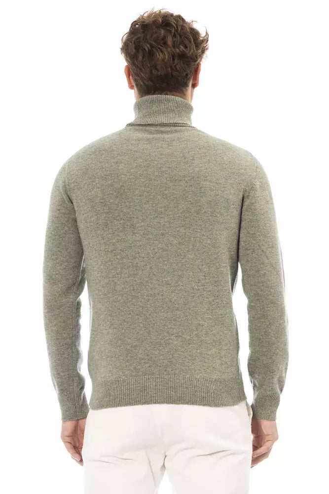 Chic Turtleneck Woolen Sweater in Lush Green