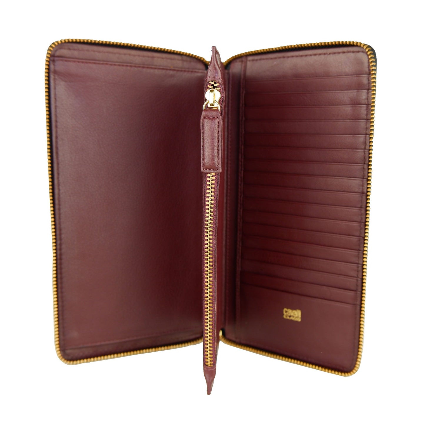 Elegant Black Leather Wallet with Red Interior
