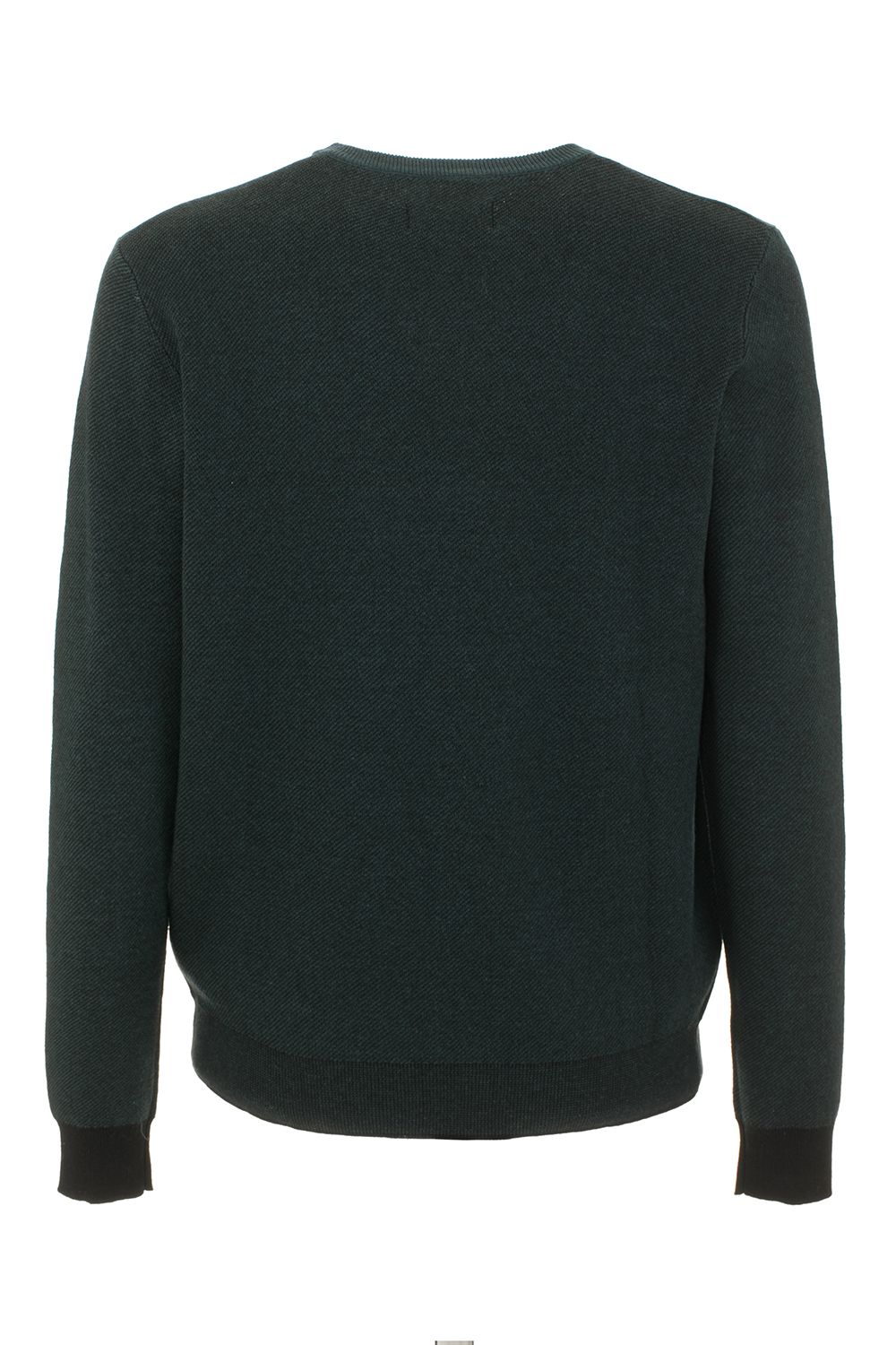 Green Cotton Blend Crewneck Logo Sweater