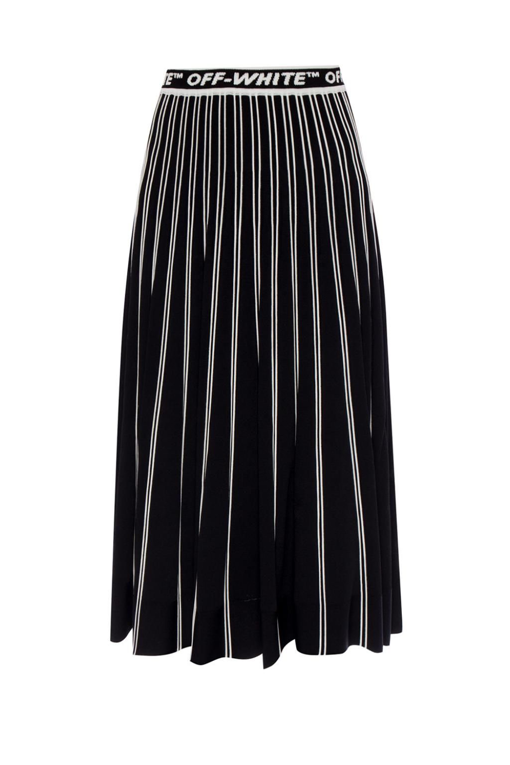 Chic Black Skirt with Embossed Stripes