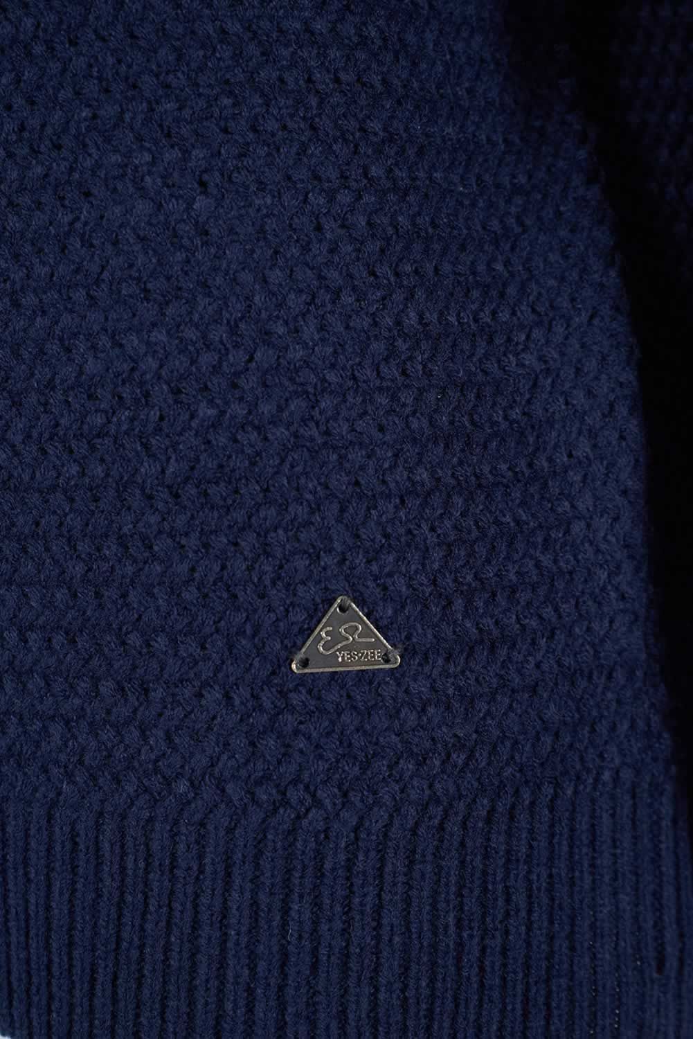 Chic Dark Blue Turtleneck Sweater for Men