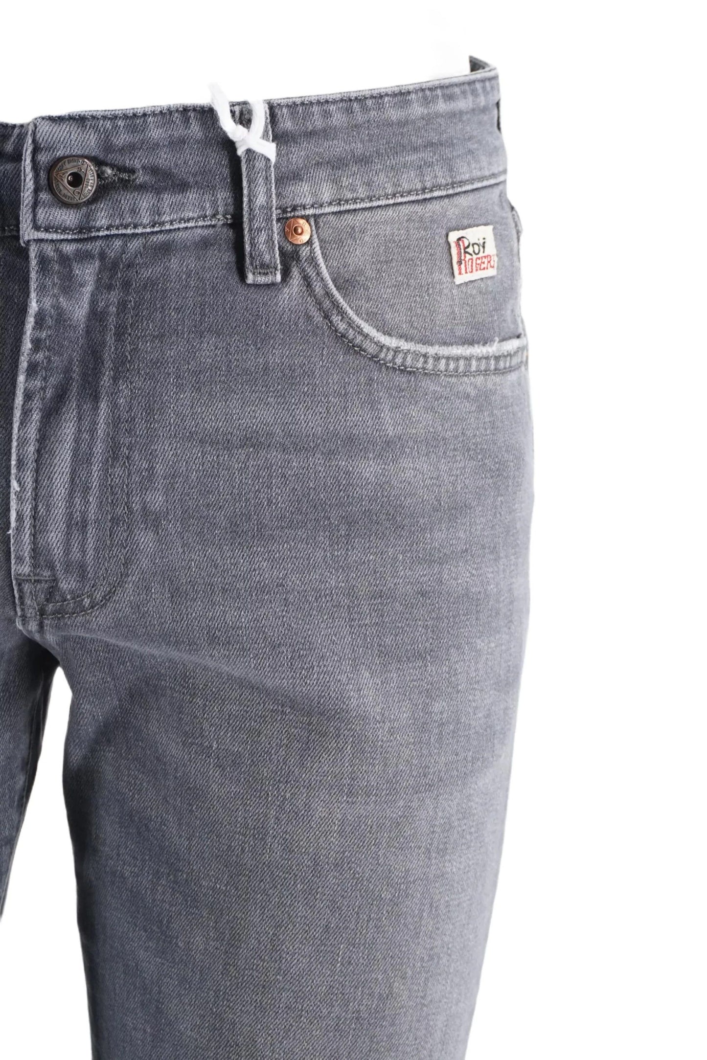 Chic Gray Stretch Cotton Jeans - Italian Craftsmanship