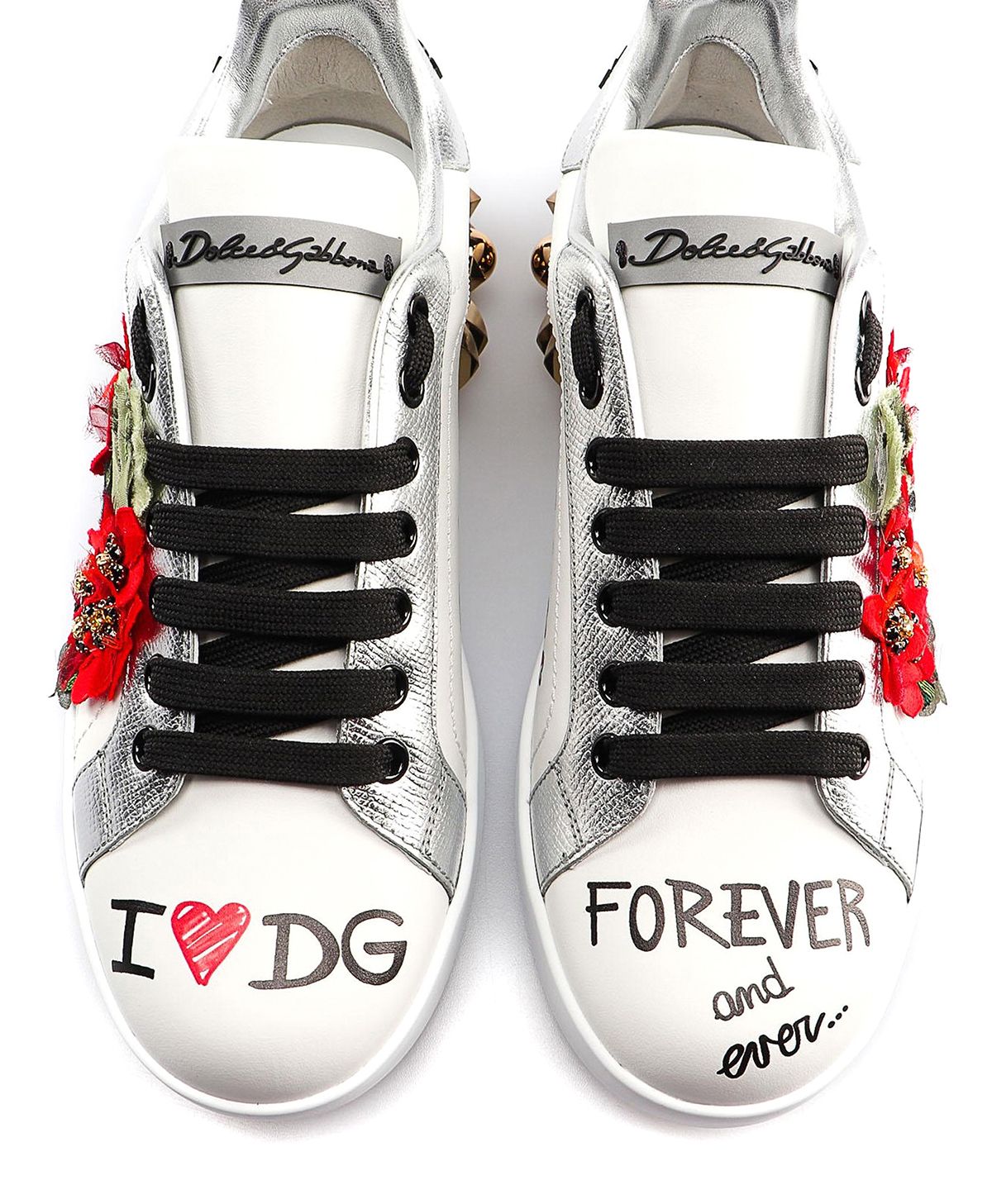 Elegant Portofino Embroidered Leather Sneakers