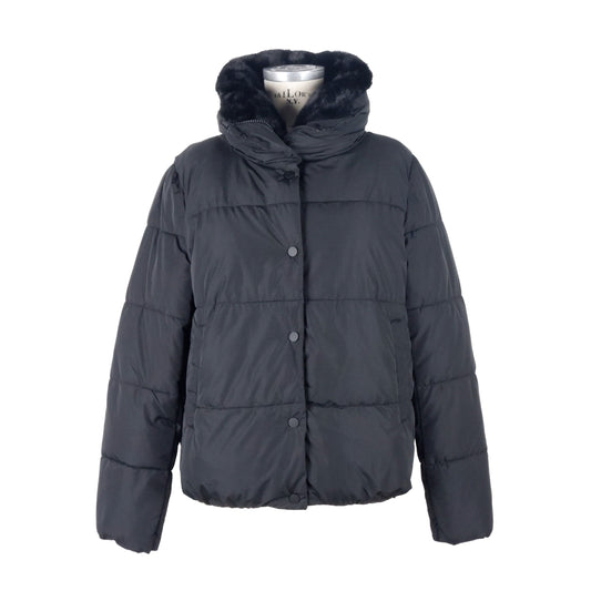 Chic Short Down Jacket with Faux Fur Collar