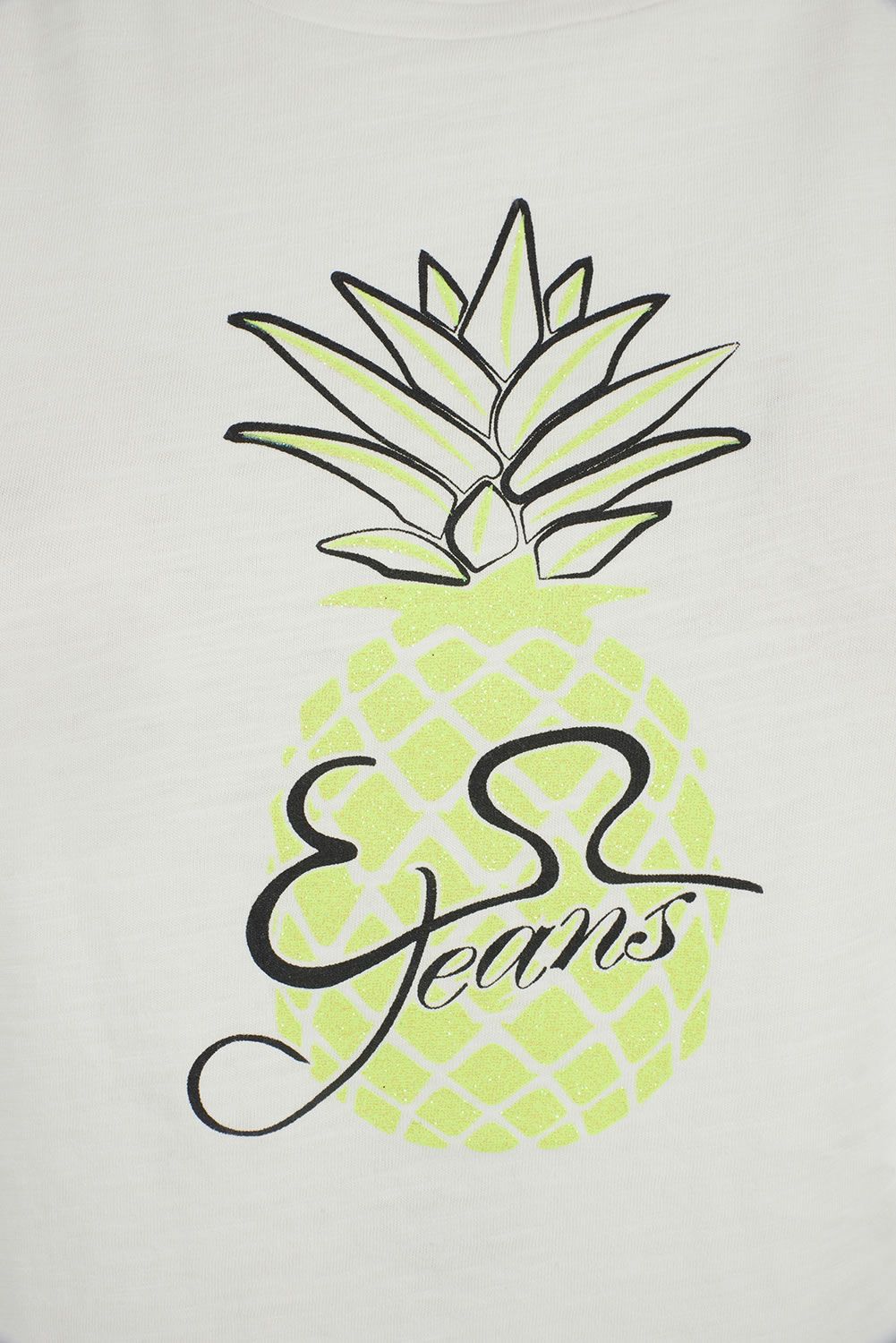 Glitter Print Chic White Tee for Women