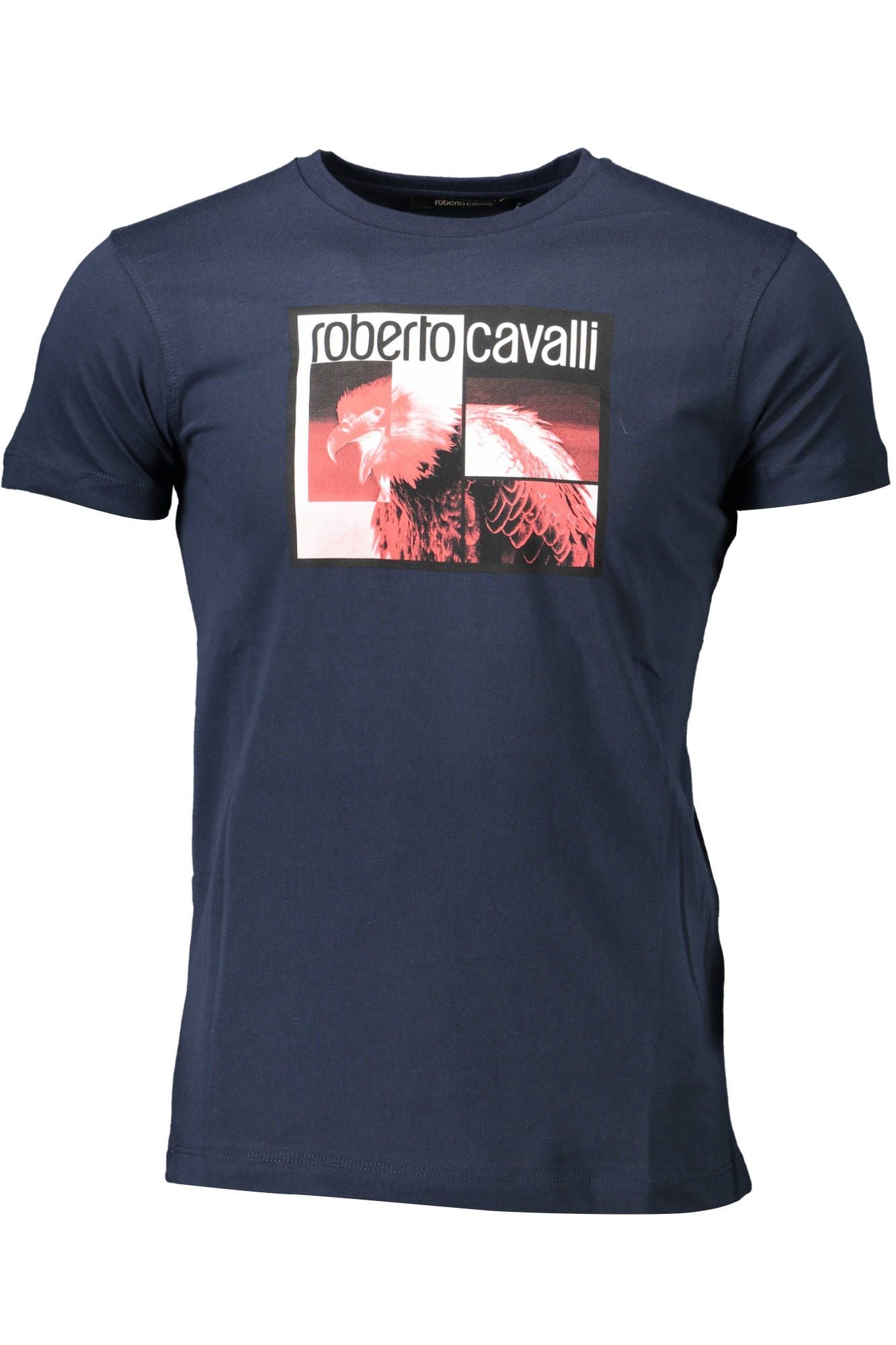 Sleek Blue Printed Crew Neck Tee