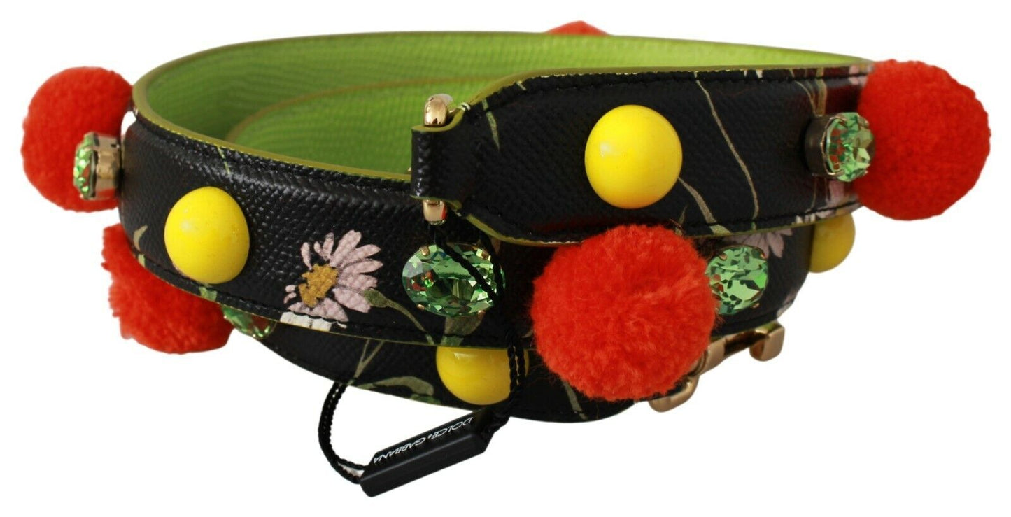 Embellished Multicolor Leather Shoulder Strap