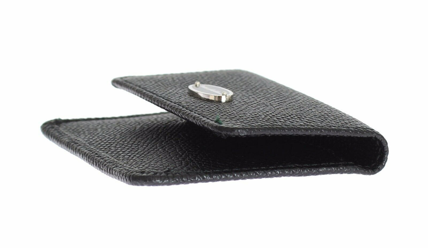 Sleek Black Leather Condom Case Wallet