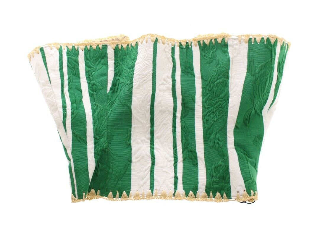 Green Striped Corset Woven Raffia Waist Belt