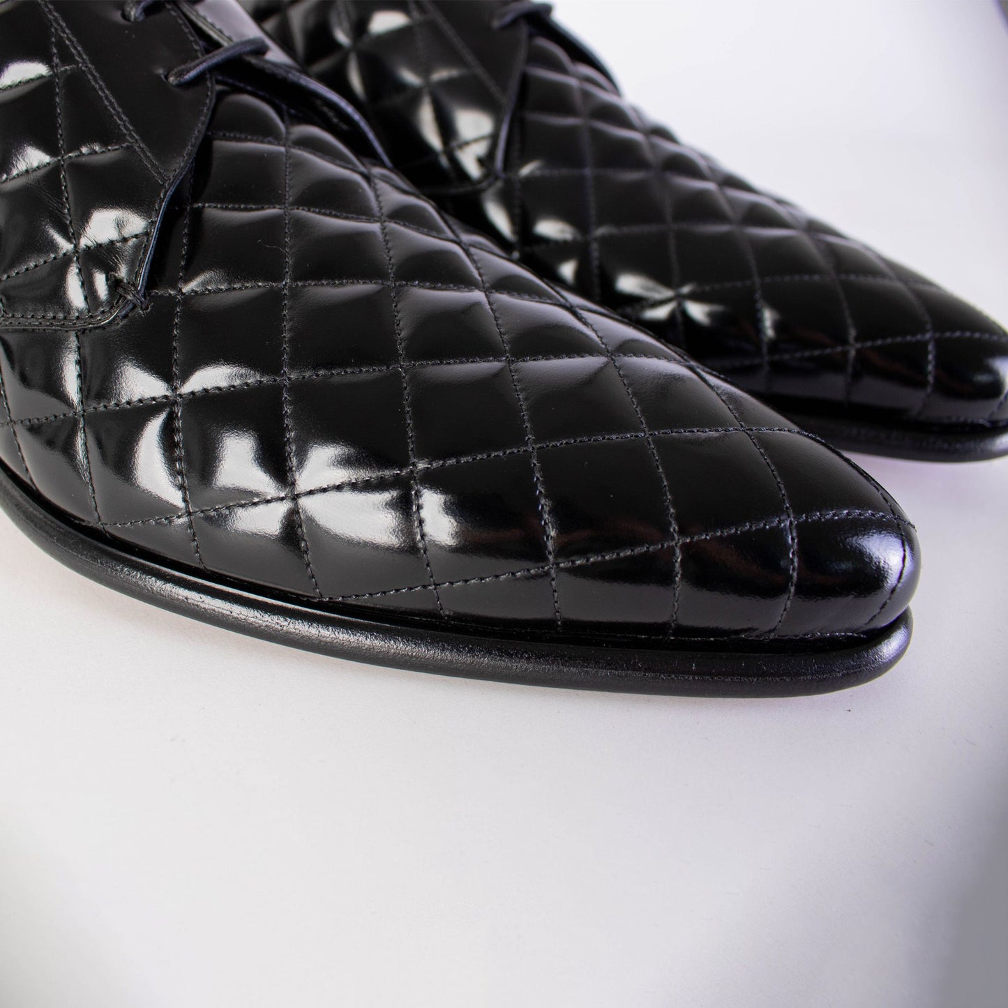Elegant Black Quilted Leather Derby Loafers