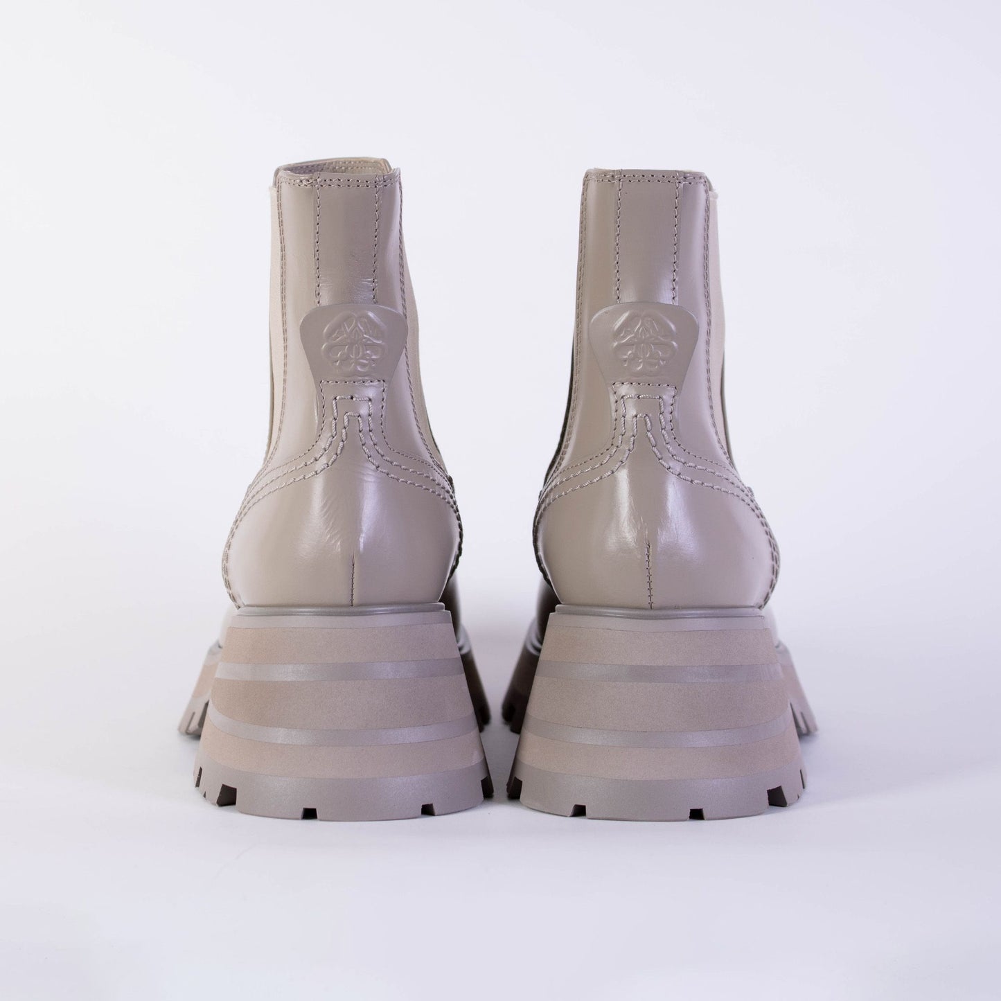 Elegant Taupe Brushed Leather Chelsea Boots