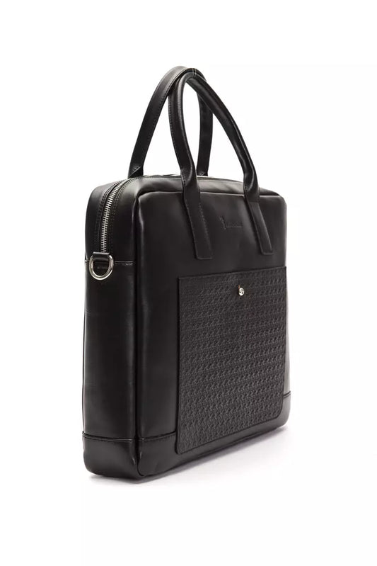 Elegant Black Leather Business Briefcase