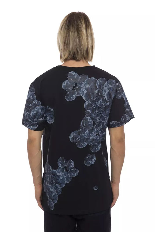 Elegant Black Cotton Round Neck Tee