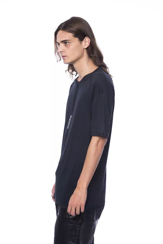 Elegant Oversized Logo Tee in Black