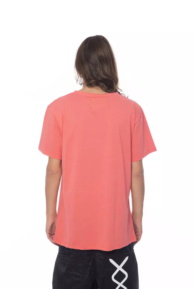 Elegant Pink Round Neck Cotton Tee